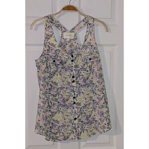 Yumi Kim‎ Blouse Tank Top Sleeveless Button Down Floral Print Casual S NWOT